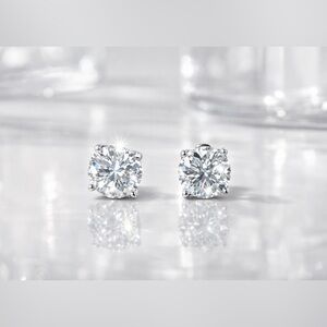 Moissanite stud earrings 1.0ct total weight, EM012-0.5ct-9mm